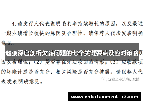 赵鹏深度剖析欠薪问题的七个关键要点及应对策略